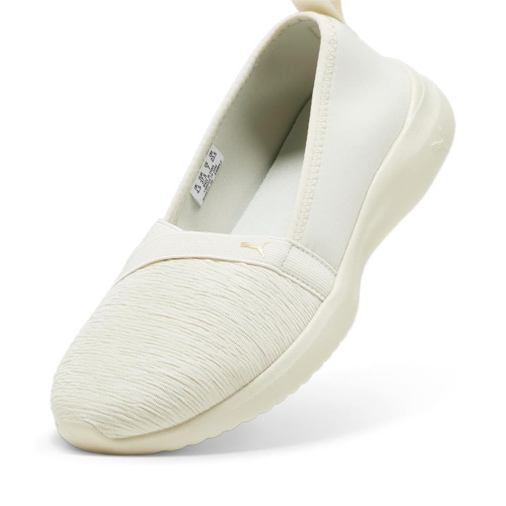 PUMA Womens Adelina, Alpine Snow-PUMA Womens Gold, 5.5