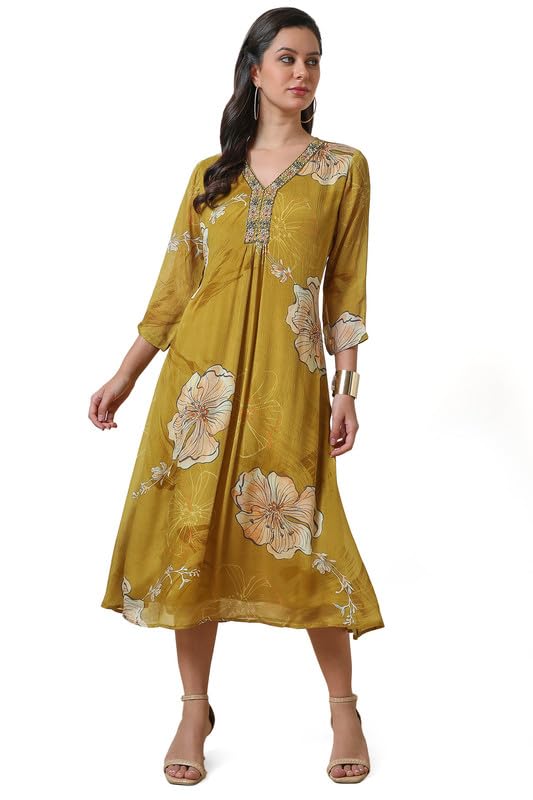 Soch Women Botanical Print Chinon Blend Dress