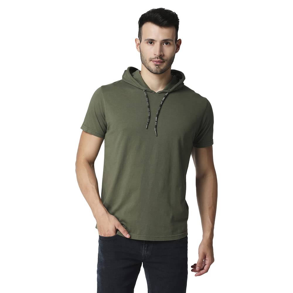 Pepe Jeans MenS Solid Loose Fit T-Shirt (Pm508806_Dk Olive S)