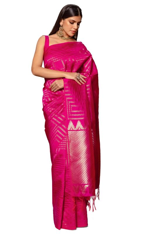 Soch Women Tussar Zari Woven Saree with Tasselled Border