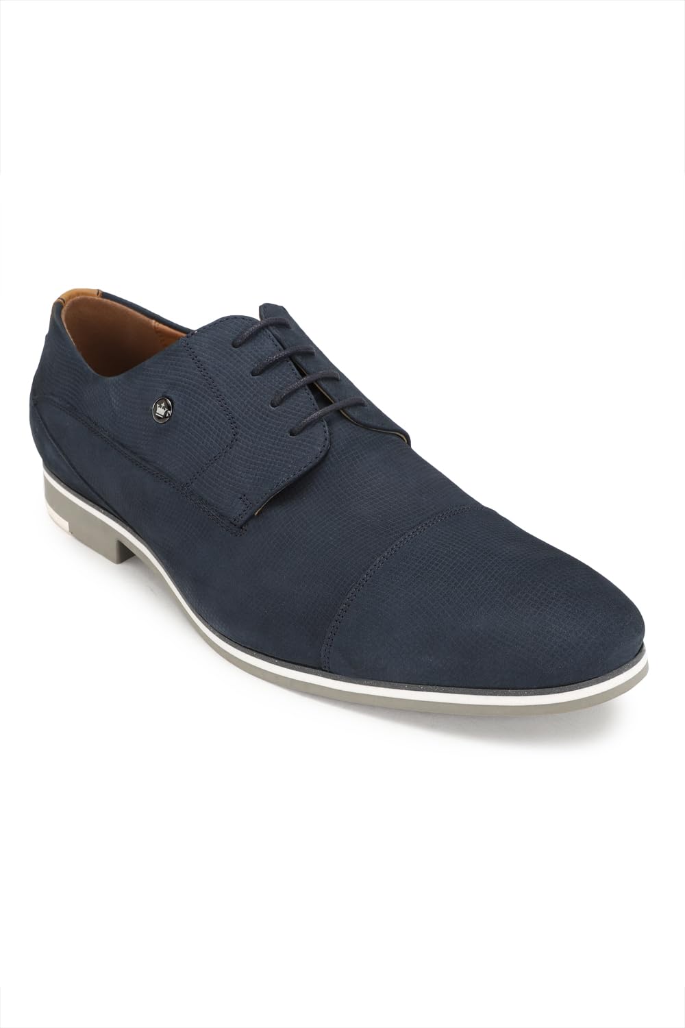 Louis Philippe Men Navy Leather Lace Up Shoes