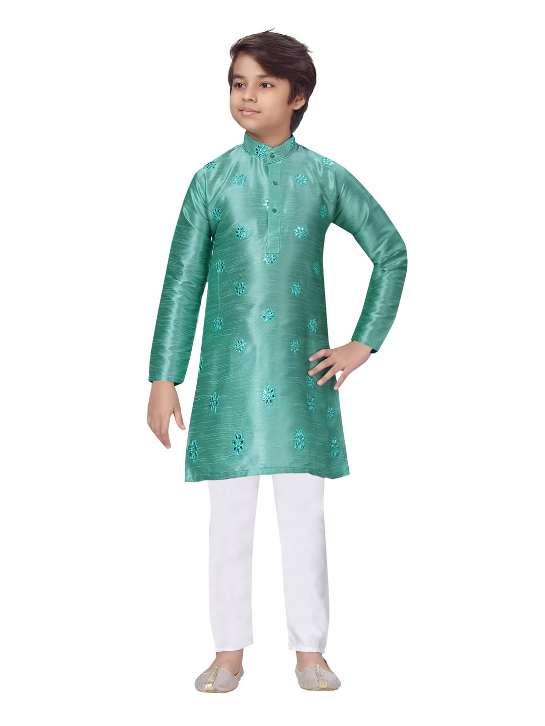 Aarika Little Mafia BoyS Regular Tunic Shirt (Kp-10030_Peach-Cream 10)