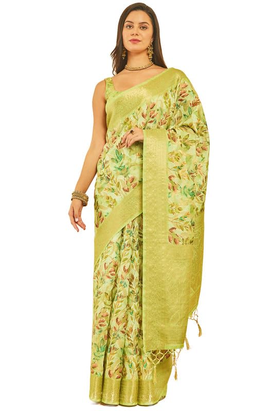 Soch Women Floral Print Chanderi Jacquard Weave Saree
