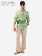 The Souled Store Scenic Route Men and Boys Long Sleeves Collared Neck Green Printed Cotton Relaxed Shirts