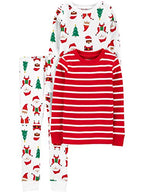 Simple Joys by Carter's Unisex Kids' 3-Piece Snug-Fit Cotton Christmas Pajama Set, Santa, 5