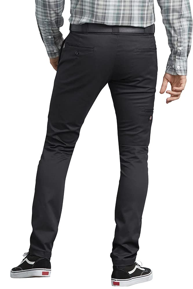 Dickies mens Skinny Straight-fit work utility pants, Black, 32W x 32L US