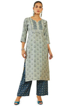 Soch Womens Grey Muslin Kurta Set With Printed Designs And Embellishments