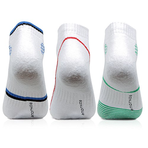Bonjour Mens Cotton White Secret Length 3 Pairs Sports Socks