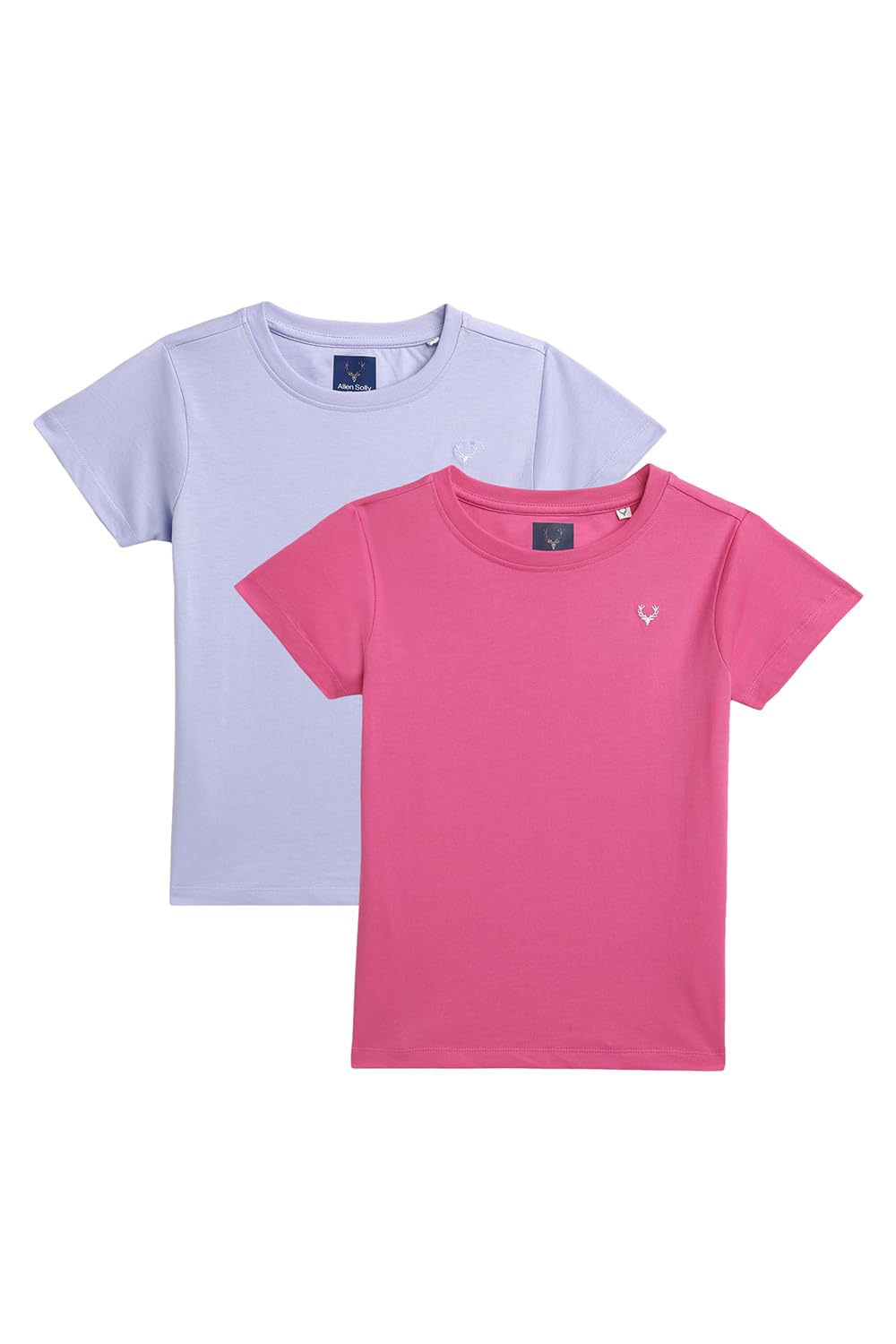 Allen Solly Girls Solid Casual Cotton Polyester Round Neck T-Shirt