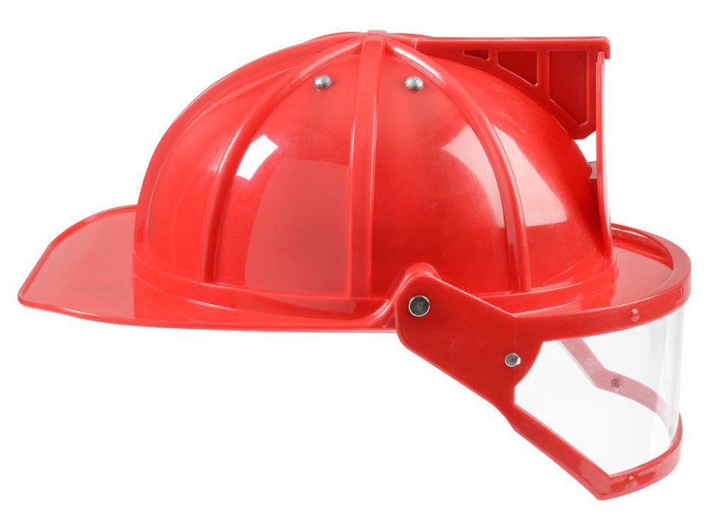 Aeromax Firefighter Helmet with Movable Visor, RED, Adjustable Size