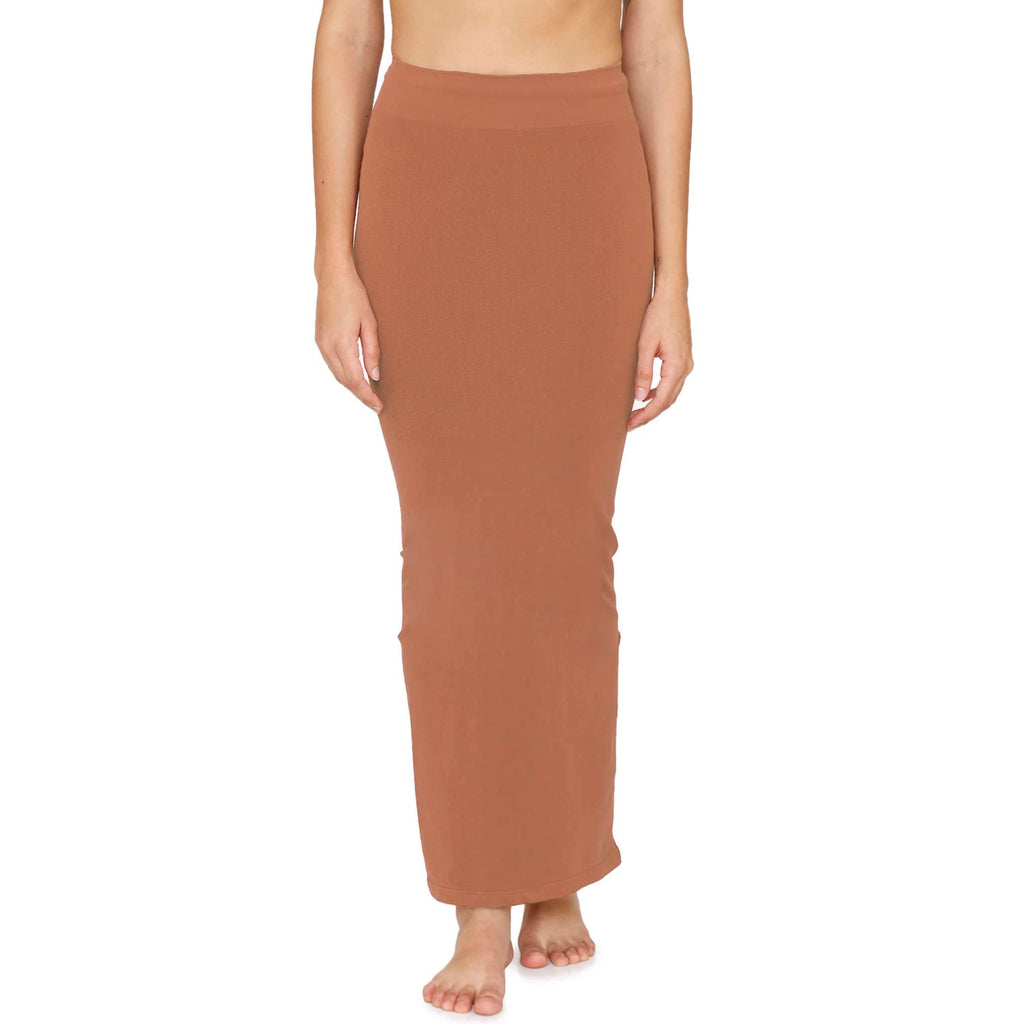 Zivame All Day Seamless Mermaid Saree Shapewear with Removable Drawcord for Women - Brown1