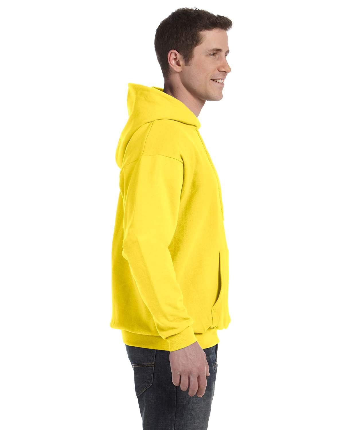 Hanes Men's Pullover EcoSmart Hooded Sweatshirt, yellow, X Large