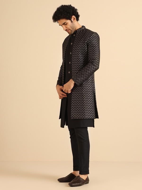 Kisah MenS Indo-Western Waistcoat Sherwani Trouser Set