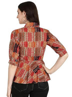 OM SAI LATEST CREATION Women Solid Western Top with Half Sleeves for Office Wear, Casual Wear, Under 399 Top for Women Top (Oran