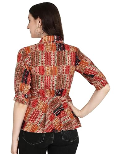 OM SAI LATEST CREATION Women Solid Western Top with Half Sleeves for Office Wear, Casual Wear, Under 399 Top for Women Top (Oran