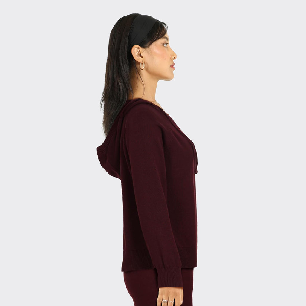BlissClub at-Ease CottonKnit Hoodie | 100% Cotton Hoodie | Adjustable Hood | Relaxed Fit