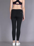 Lyra WomenS Polyester Activewear Sports Ankle Length Tights Black