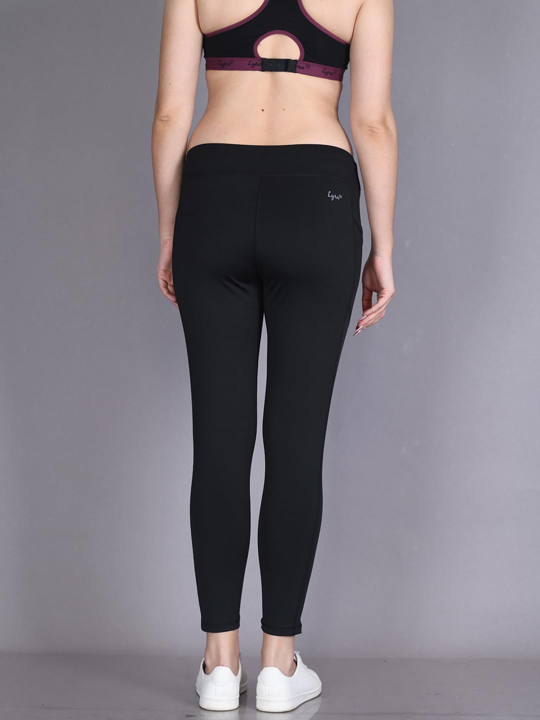 Lyra WomenS Polyester Activewear Sports Ankle Length Tights Black