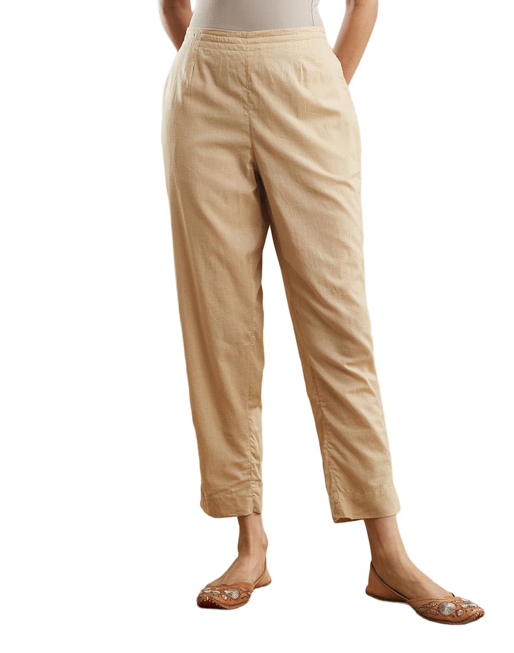 Fabindia Beige Cotton Ethnic Pant