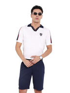 The Indian Garage Co Mens Slim Fit Textured Half Sleeves Neck Flat Knit Polo T-Shirt