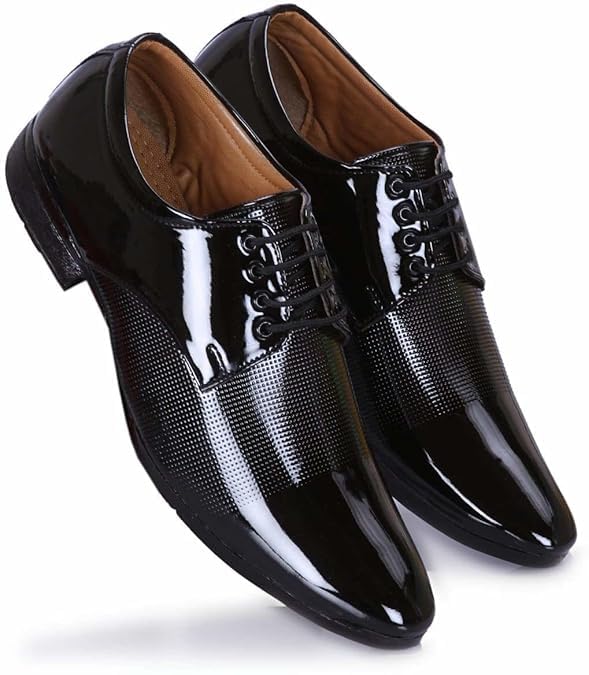 Men Synthetic Leather Formal NA SPUN01 Black Shoes 7 7