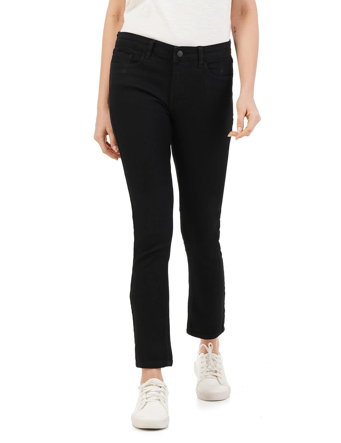 INKD Womens Straight Jeans (INKSS23WJN-022_Super Black_32)