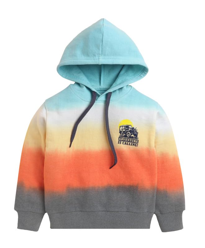 BUMZEE Boys Cotton Blend Full Sleeves Hooded Sweatshirt Multi - 5-6 Years (Peb10862H-mlt) Multicolour