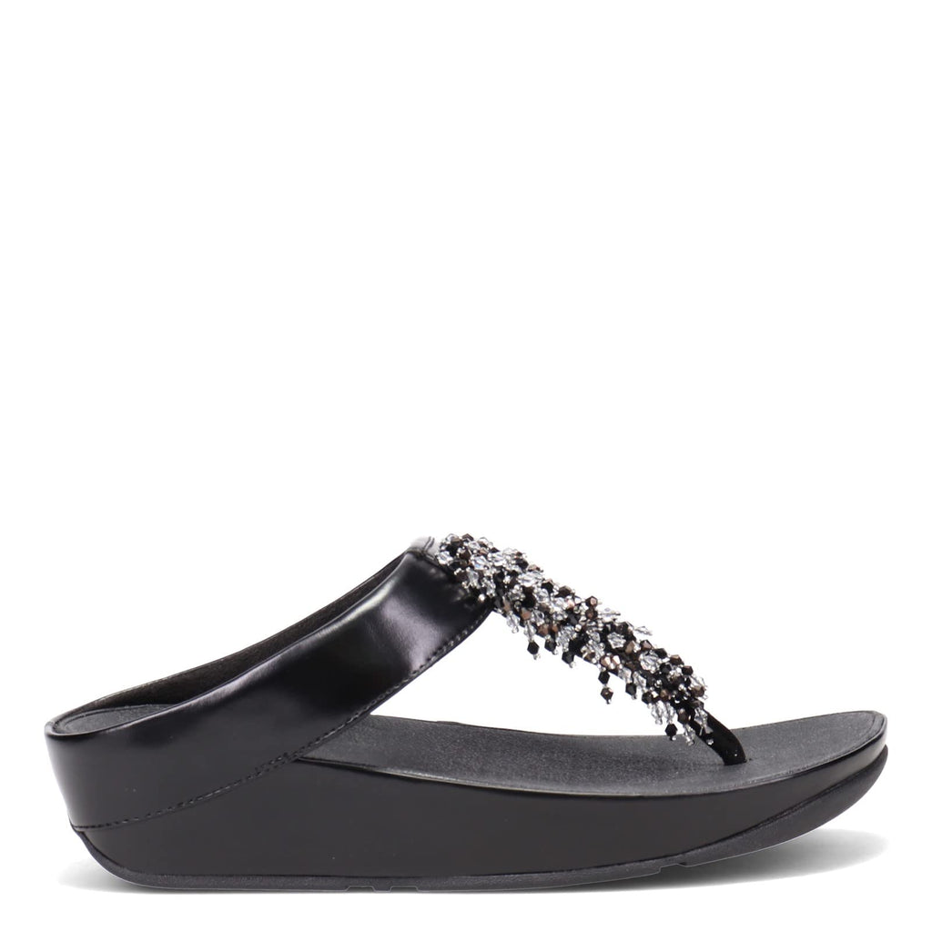 FitFlop DR7090-050 Rumba Beaded Toe-Post Sandals All Black US07