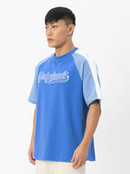 The Souled Store Originals : Racer Blue Mens and Boys Oversize Fit Half Sleeves Cotton T-Shirt