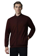 Louis Philippe MenS Cotton High Neck Regular Sweatshirt (Lpstmrgfq51919_Maroon, Medium