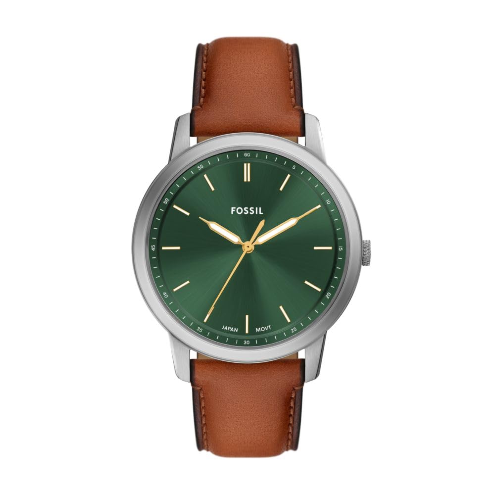 Fossil Men's Minimalist Three-Hand Brown Leather Watch