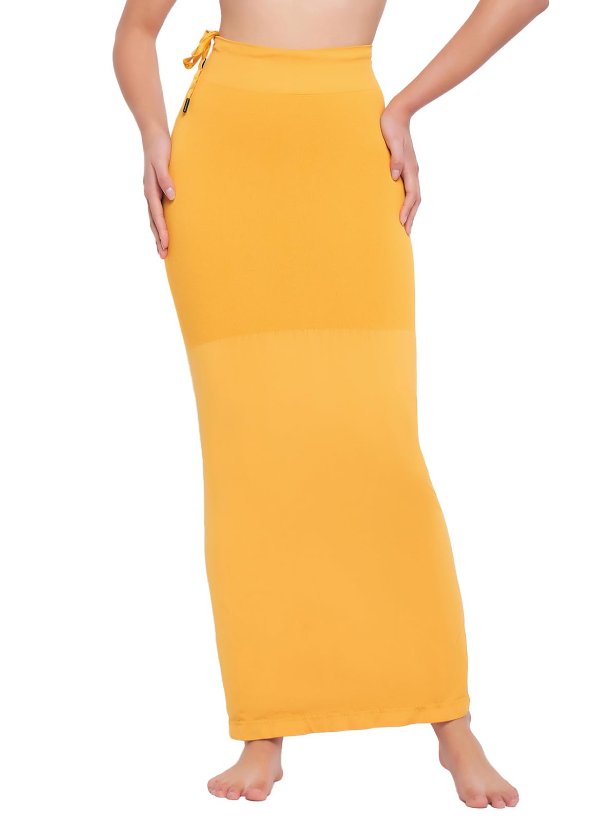 Clovia Women'S Knit Cotton Saree (Sw0048P07Xxl_Yellow)