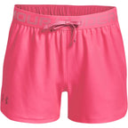 Under Armour Girls Play Up Solid Shorts , Cerise (653)/Pink Lemonade , Youth X-Large