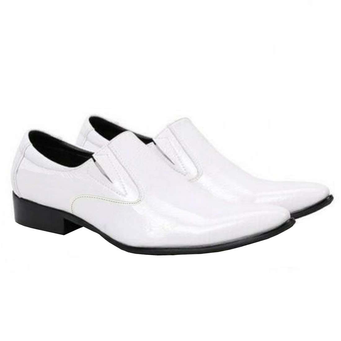 Vitoria Mens Synthetic Leather SlipOn Formal Shoes for Mens and Boys/Office Shoes/Suit Shoes/Dress Shoes/Party Shoes White 7