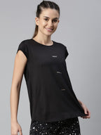Enamor Athleisure Womens Cotton Light Weight Quick Dry 4 Way Stretch Antimicrobial Relaxed Fit Short Sleeve Crew Neck Active Lo