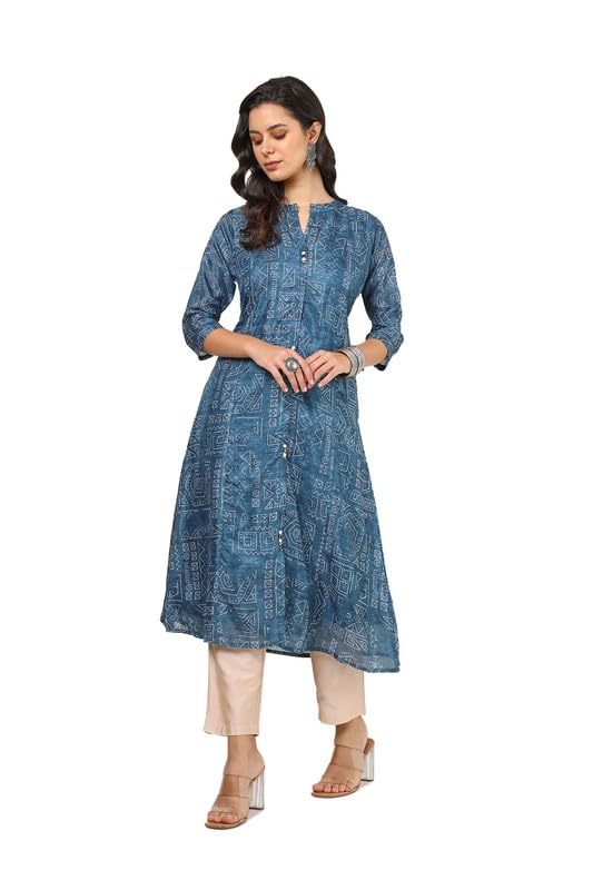 Soch Women Art Silk Bandhani Print Kurta with Beads