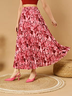 Kzully Crepe Western WomenS Skirts Red