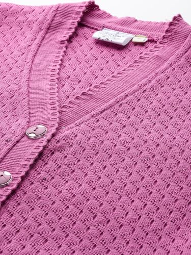 Aarika Womens Winter Wear Pink Colour Solid Woolen Cardigan (S-L)