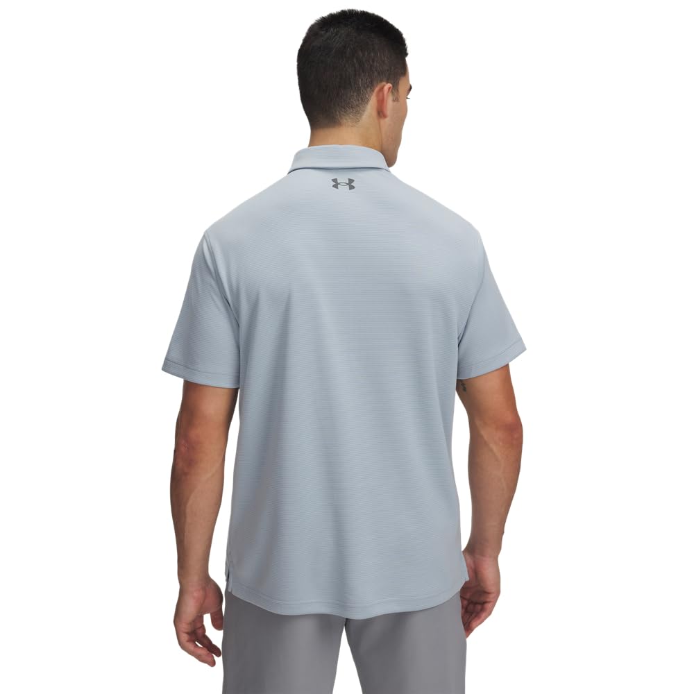 Under Armour Men's Tech Golf Polo, Harbor Blue/Pitch Gray, 2XL