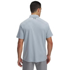 Under Armour Men's Tech Golf Polo, Harbor Blue/Pitch Gray, 2XL