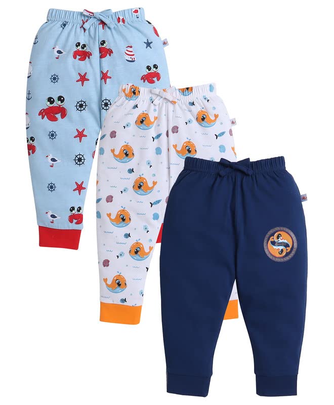 BUMZEE Sky Blue & White Boys Pyjamas Pack Of 3 Age - 3-6 Months (Peb8032B-sbl.wht)
