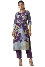 Soch WomenS Poly Muslin Kurta Set (Ewa4Ks10421A_Purple