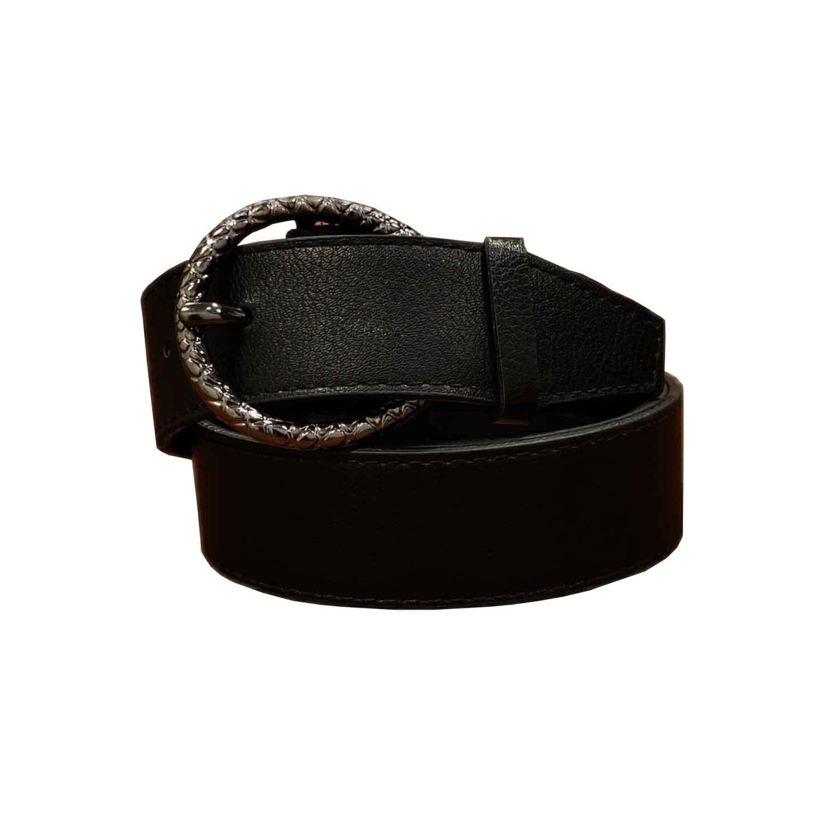 Urbanity WomenS Horse Shoe Antique Buckle Pu Leather Waist Belt (34, Black) 34