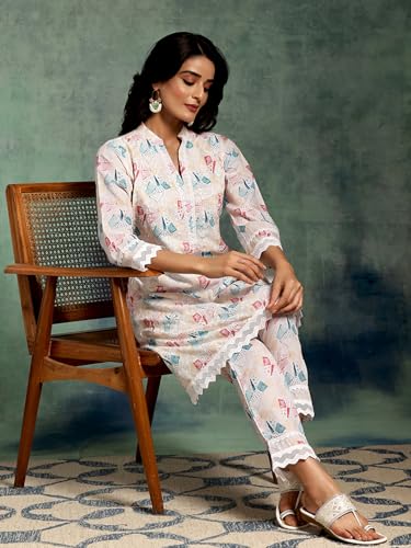 Libas WomenS Cotton Kurta Set (35586_Cream