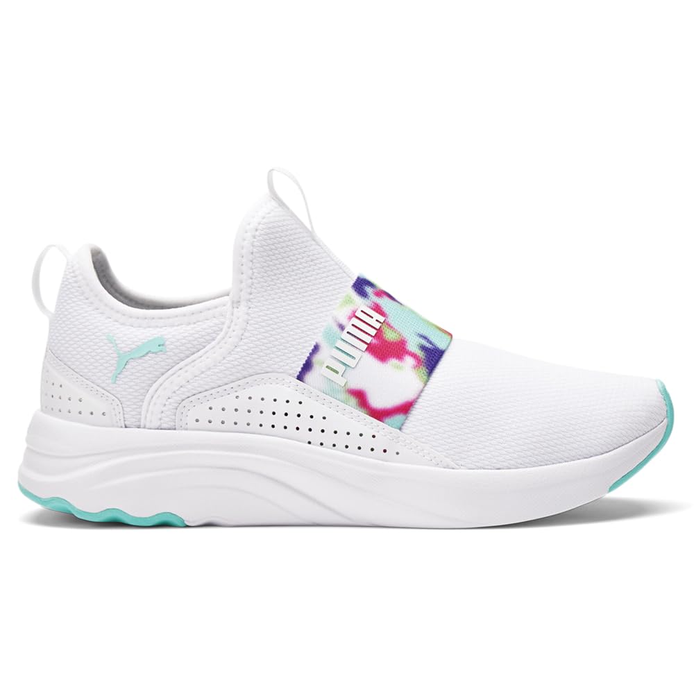 PUMA Softride Sophia Slip-On Bleached Puma White/Aruba Blue 6 B (M)