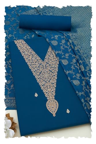 Soch Women Modal Silk Embroidered Unstitch Dress Material Zari