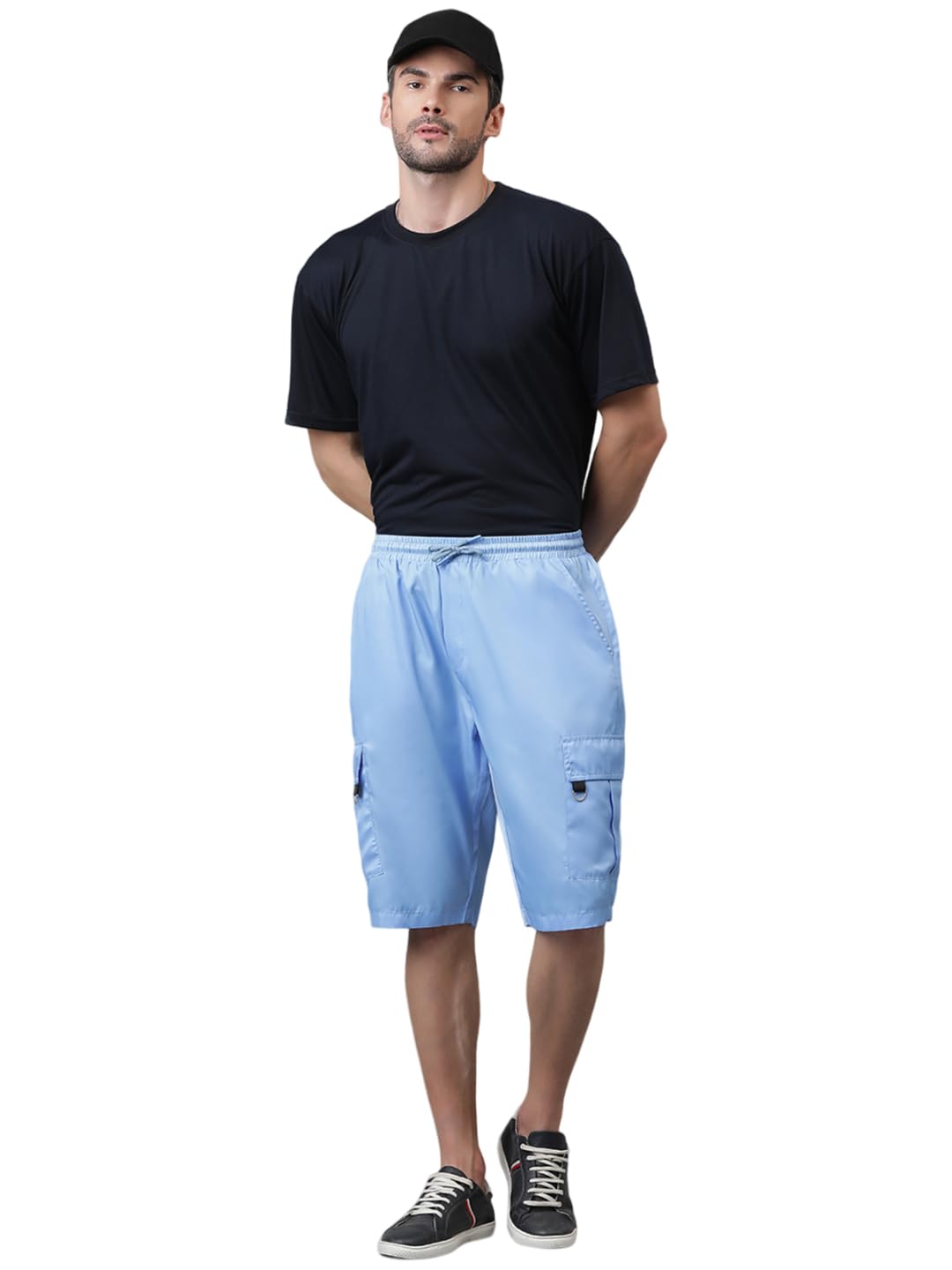 Kotty MenS Cargo Shorts With Multiple Pockets  Ideal For Hiking & Adventure(Blue,L)