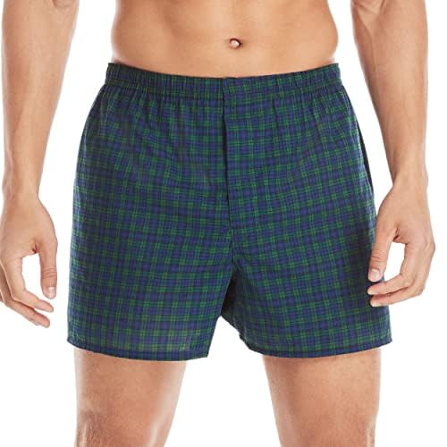 Hanes Ultimate Mens Big Tartan Boxers-Multiple Packs and Colors, Assorted-5 Pack, Medium