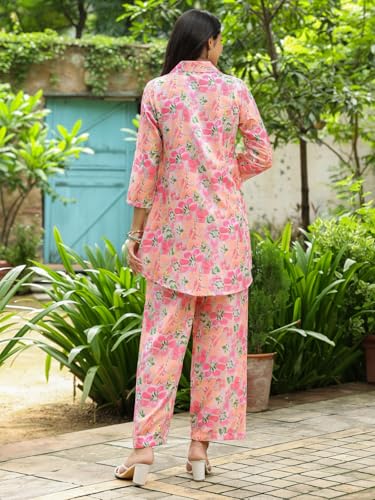 Leriya Fashion Women Ethnic Kurta Set | Rayon Co-Ord Set | Fancy Pajama Set | Pack Of 2 | Floral Printed Top & Pant Set | Full P