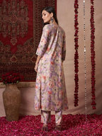 ANNI DESIGNER Womens Rayon Blend Straight Printed Kurta with Pant (Bhaskar Lavender_L_Lavender_Large)